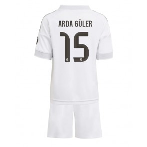 Real Madrid Arda Guler #15 Domácí dres komplet pro Děti 2025-26 Krátkým Rukávem (+ Krátké kalhoty)
