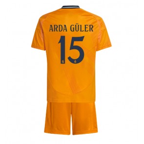 Real Madrid Arda Guler #15 Venkovní dres komplet pro Děti 2024-25 Krátkým Rukávem (+ Krátké kalhoty)