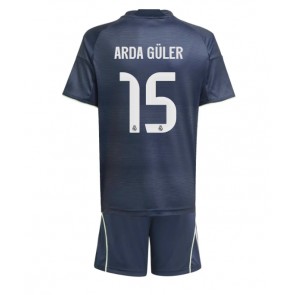 Real Madrid Arda Guler #15 Venkovní dres komplet pro Děti 2025-26 Krátkým Rukávem (+ Krátké kalhoty)