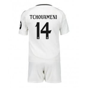 Real Madrid Aurelien Tchouameni #14 Domácí dres komplet pro Děti 2024-25 Krátkým Rukávem (+ Krátké kalhoty)