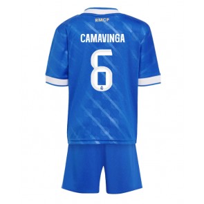 Real Madrid Eduardo Camavinga #6 Alternativní dres komplet pro Děti 2025-26 Krátkým Rukávem (+ Krátké kalhoty)