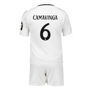 Real Madrid Eduardo Camavinga #6 Domácí dres komplet pro Děti 2024-25 Krátkým Rukávem (+ Krátké kalhoty)