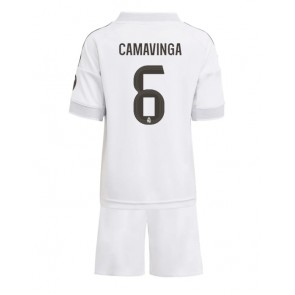 Real Madrid Eduardo Camavinga #6 Domácí dres komplet pro Děti 2025-26 Krátkým Rukávem (+ Krátké kalhoty)