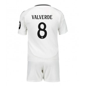 Real Madrid Federico Valverde #8 Domácí dres komplet pro Děti 2024-25 Krátkým Rukávem (+ Krátké kalhoty)
