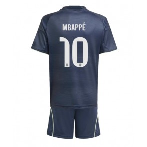 Real Madrid Kylian Mbappe #10 Venkovní dres komplet pro Děti 2025-26 Krátkým Rukávem (+ Krátké kalhoty)