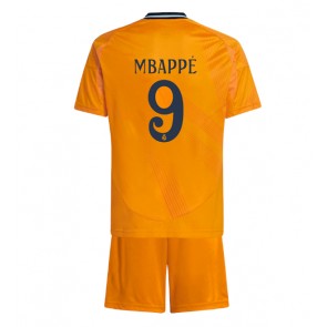 Real Madrid Kylian Mbappe #9 Venkovní dres komplet pro Děti 2024-25 Krátkým Rukávem (+ Krátké kalhoty)