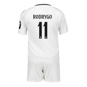 Real Madrid Rodrygo Goes #11 Domácí dres komplet pro Děti 2024-25 Krátkým Rukávem (+ Krátké kalhoty)