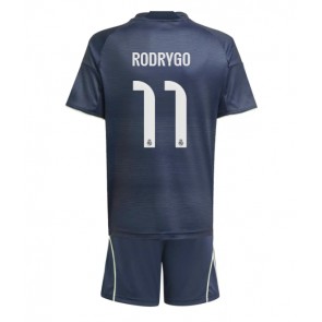 Real Madrid Rodrygo Goes #11 Venkovní dres komplet pro Děti 2025-26 Krátkým Rukávem (+ Krátké kalhoty)