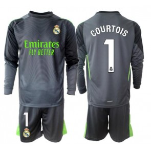 Real Madrid Thibaut Courtois #1 Brankář Alternativní dres komplet pro Děti 2025-26 Dlouhým Rukávem (+ Krátké kalhoty)