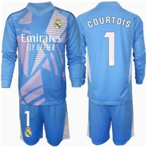 Real Madrid Thibaut Courtois #1 Brankář Domácí dres komplet pro Děti 2024-25 Dlouhým Rukávem (+ Krátké kalhoty)