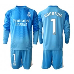 Real Madrid Thibaut Courtois #1 Brankář Domácí dres komplet pro Děti 2025-26 Dlouhým Rukávem (+ Krátké kalhoty)