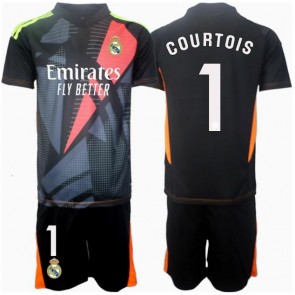 Real Madrid Thibaut Courtois #1 Brankář Venkovní dres komplet pro Děti 2024-25 Krátkým Rukávem (+ Krátké kalhoty)