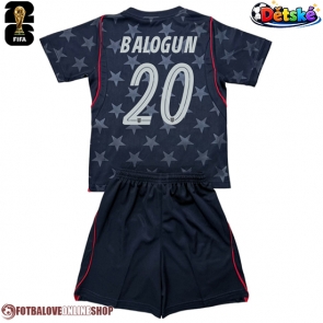 Spojené státy Folarin Balogun #20 Venkovní dres komplet pro Děti MS 2026 Krátkým Rukávem (+ Krátké kalhoty)