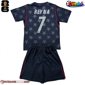 Spojené státy Giovanni Reyna #7 Venkovní dres komplet pro Děti MS 2026 Krátkým Rukávem (+ Krátké kalhoty)