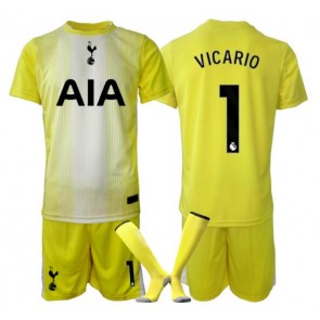 Tottenham Hotspur Guglielmo Vicario #1 Brankář Alternativní dres komplet pro Děti 2025-26 Krátkým Rukávem (+ Krátké kalhoty)