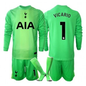 Tottenham Hotspur Guglielmo Vicario #1 Brankář Domácí dres komplet pro Děti 2025-26 Dlouhým Rukávem (+ Krátké kalhoty)