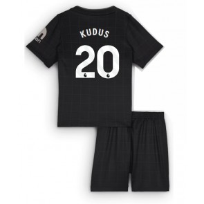 Tottenham Hotspur Mohammed Kudus #20 Venkovní dres komplet pro Děti 2025-26 Krátkým Rukávem (+ Krátké kalhoty)