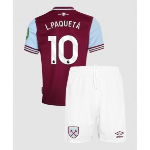 West Ham United Lucas Paqueta #10 Domácí dres komplet pro Děti 2024-25 Krátkým Rukávem (+ Krátké kalhoty)