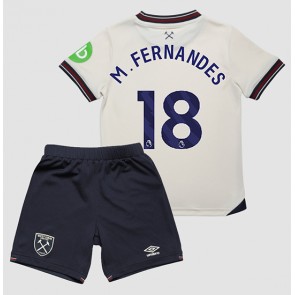 West Ham United Mateus Fernandes #18 Venkovní dres komplet pro Děti 2025-26 Krátkým Rukávem (+ Krátké kalhoty)