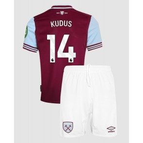 West Ham United Mohammed Kudus #14 Domácí dres komplet pro Děti 2024-25 Krátkým Rukávem (+ Krátké kalhoty)