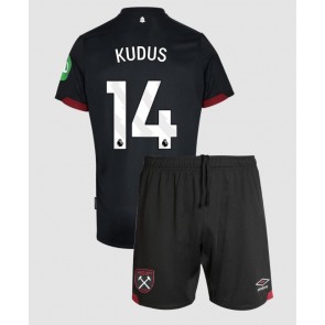 West Ham United Mohammed Kudus #14 Venkovní dres komplet pro Děti 2024-25 Krátkým Rukávem (+ Krátké kalhoty)