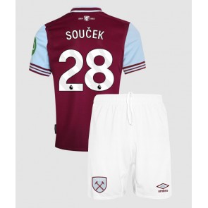 West Ham United Tomas Soucek #28 Domácí dres komplet pro Děti 2024-25 Krátkým Rukávem (+ Krátké kalhoty)