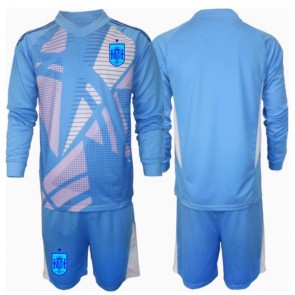 Španělsko Brankář Domácí dres komplet pro Děti ME 2024 Dlouhým Rukávem (+ Krátké kalhoty)