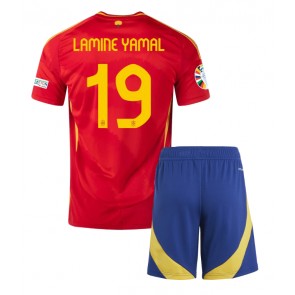 Španělsko Lamine Yamal #19 Domácí dres komplet pro Děti ME 2024 Krátkým Rukávem (+ Krátké kalhoty)