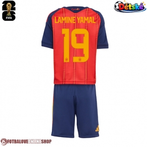 Španělsko Lamine Yamal #19 Domácí dres komplet pro Děti MS 2026 Krátkým Rukávem (+ Krátké kalhoty)