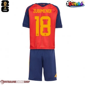 Španělsko Martin Zubimendi #18 Domácí dres komplet pro Děti MS 2026 Krátkým Rukávem (+ Krátké kalhoty)