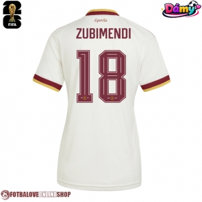 Španělsko Martin Zubimendi #18 Venkovní Dres pro Dámy MS 2026 Krátkým Rukávem