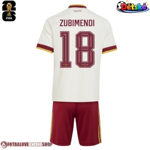 Španělsko Martin Zubimendi #18 Venkovní dres komplet pro Děti MS 2026 Krátkým Rukávem (+ Krátké kalhoty)