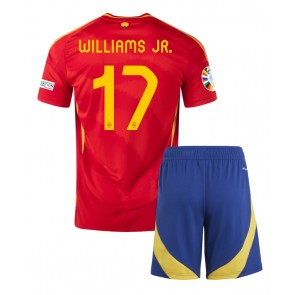 Španělsko Nico Williams #17 Domácí dres komplet pro Děti ME 2024 Krátkým Rukávem (+ Krátké kalhoty)