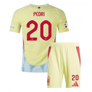Španělsko Pedri Gonzalez #20 Venkovní dres komplet pro Děti ME 2024 Krátkým Rukávem (+ Krátké kalhoty)