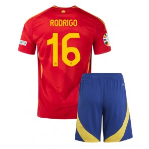 Španělsko Rodri Hernandez #16 Domácí dres komplet pro Děti ME 2024 Krátkým Rukávem (+ Krátké kalhoty)