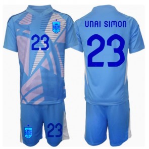 Španělsko Unai Simon #23 Brankář Domácí dres komplet pro Děti ME 2024 Krátkým Rukávem (+ Krátké kalhoty)