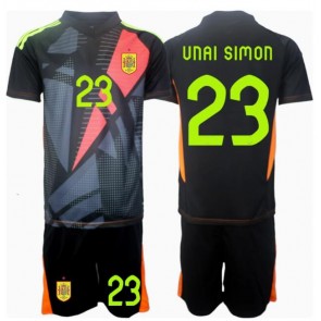 Španělsko Unai Simon #23 Brankář Venkovní dres komplet pro Děti ME 2024 Krátkým Rukávem (+ Krátké kalhoty)