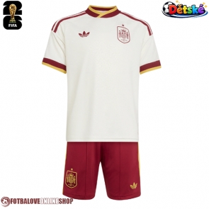 Španělsko Venkovní dres komplet pro Děti MS 2026 Krátkým Rukávem (+ Krátké kalhoty)