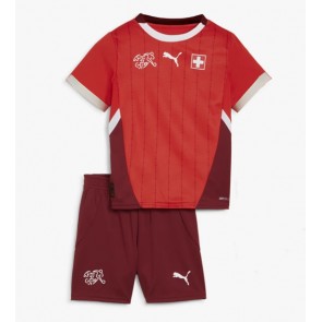 Švýcarsko Domácí dres komplet pro Děti ME 2024 Krátkým Rukávem (+ Krátké kalhoty)