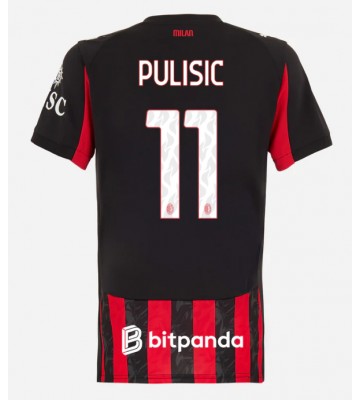 AC Milan Christian Pulisic #11 Domácí Dres pro Dámy 2025-26 Krátkým Rukávem