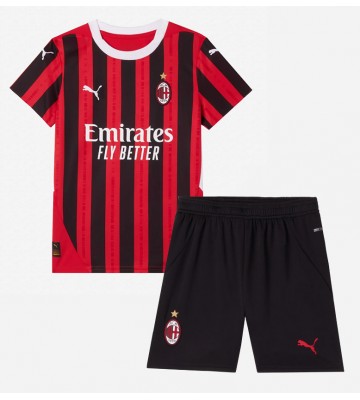 AC Milan Domácí dres komplet pro Děti 2024-25 Krátkým Rukávem (+ Krátké kalhoty)