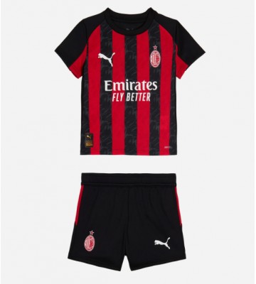 AC Milan Domácí dres komplet pro Děti 2025-26 Krátkým Rukávem (+ Krátké kalhoty)