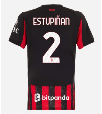 AC Milan Pervis Estupinan #2 Domácí Dres pro Dámy 2025-26 Krátkým Rukávem