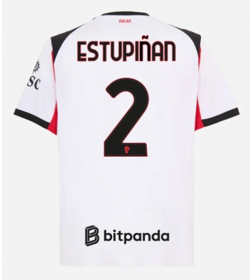 AC Milan Pervis Estupinan #2 Venkovní Dres 2025-26 Krátkým Rukávem
