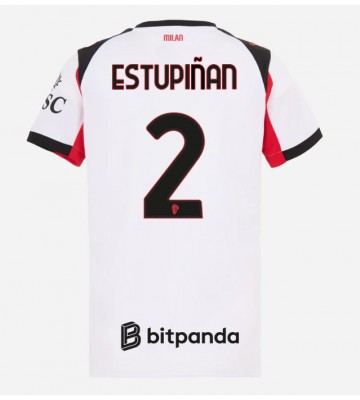 AC Milan Pervis Estupinan #2 Venkovní Dres pro Dámy 2025-26 Krátkým Rukávem