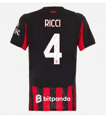 AC Milan Samuele Ricci #4 Domácí Dres pro Dámy 2025-26 Krátkým Rukávem