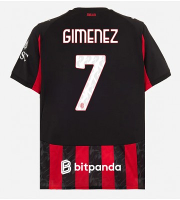 AC Milan Santiago Gimenez #7 Domácí Dres 2025-26 Krátkým Rukávem