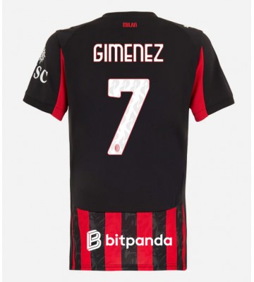 AC Milan Santiago Gimenez #7 Domácí Dres pro Dámy 2025-26 Krátkým Rukávem
