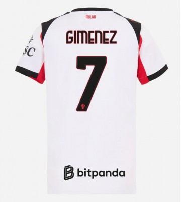 AC Milan Santiago Gimenez #7 Venkovní Dres pro Dámy 2025-26 Krátkým Rukávem