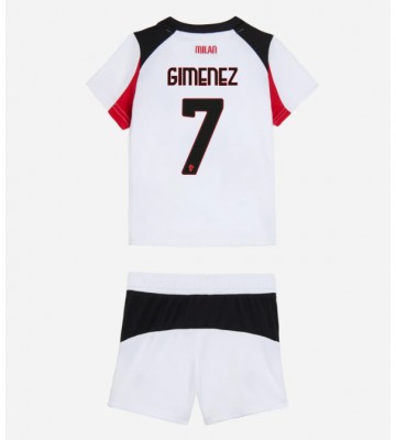AC Milan Santiago Gimenez #7 Venkovní dres komplet pro Děti 2025-26 Krátkým Rukávem (+ Krátké kalhoty)